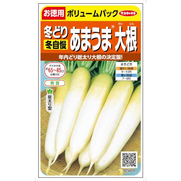 サカタのタネ　あまうま総太り大根 冬自慢 お徳用 15ml【郵送対応】
