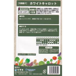 ウタネ 有機種子 ニンジン ホワイトキャロット...の詳細画像1