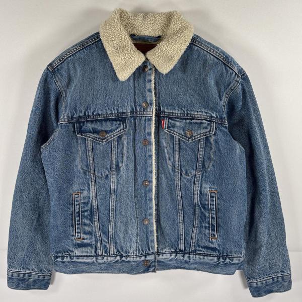 古着 リーバイス Levi's デニムジャケット ボア ビッグE ブルーデニム プレミアム ジージャ...