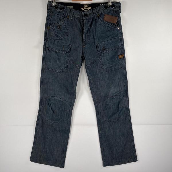 古着 ジースターロゥ G-STAR RAW デニムパンツ ボタンフライ カーゴ ストレート ジーンズ...