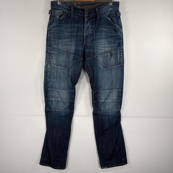 古着 ジースターロゥ G-STAR RAW デニムパンツ ストレート ダメージ加工 色落ち ヒゲ ジ...