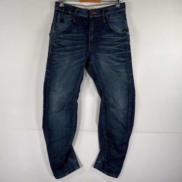 古着 ジースターロゥ G-STAR RAW デニムパンツ スキニー ヒゲ 色落ち ダメージ加工 ボタ...