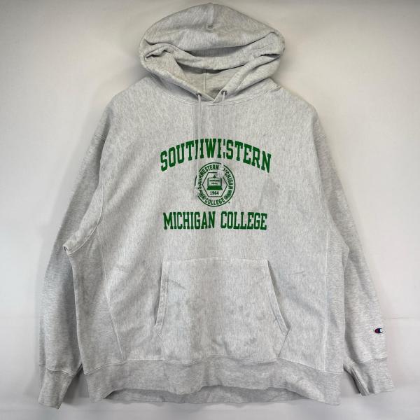 古着 チャンピオン Champion パーカー 大きいサイズ リバースウィーブ 3段プリント カレッ...