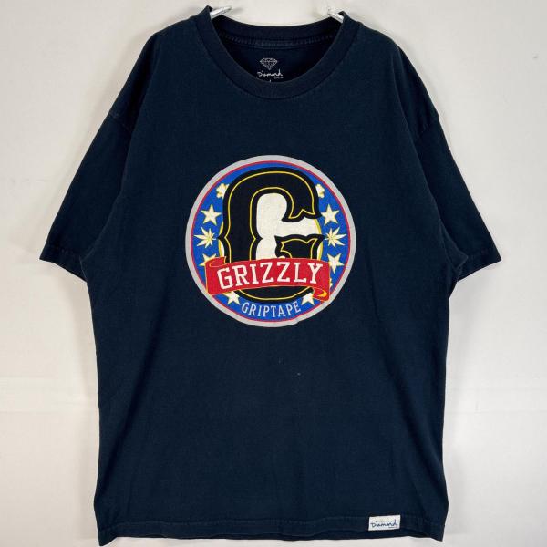 古着 ダイアモンド  半袖Tシャツ USA製 肉厚 スケボー デッキテープ グリズリー クルーネック...
