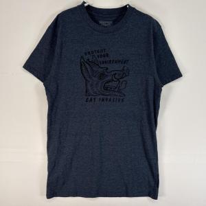 古着 パタゴニア patagonia 半袖Tシャツ プリント アニマル クルーネック S ネイビー メンズ