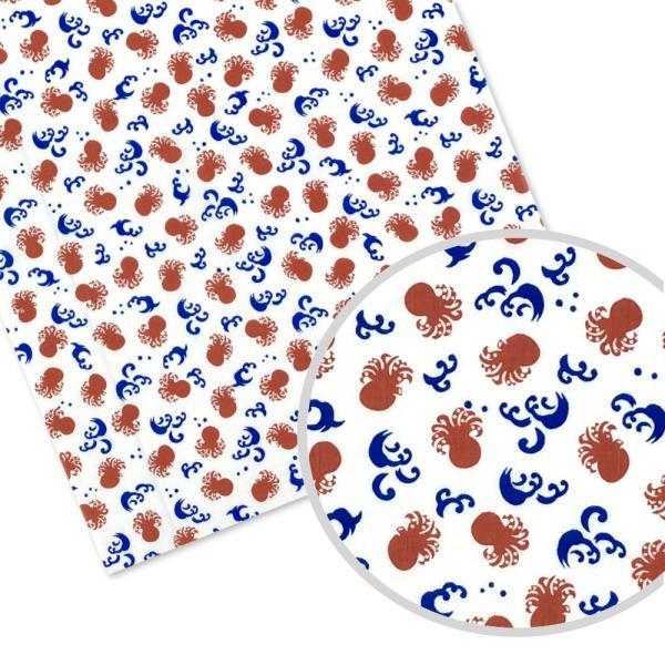 てぬぐい 小紋柄 波に蛸