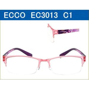 2980円→2480円　激安通販メガネ 【ECCO】　EC3013 C1　クリアピンク／花柄パープル...