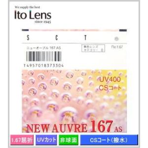 レンズ交換　イトーの薄型レンズ　【AUVRE　オーブル167AS】　屈折率（ne1.67）　単焦点非...