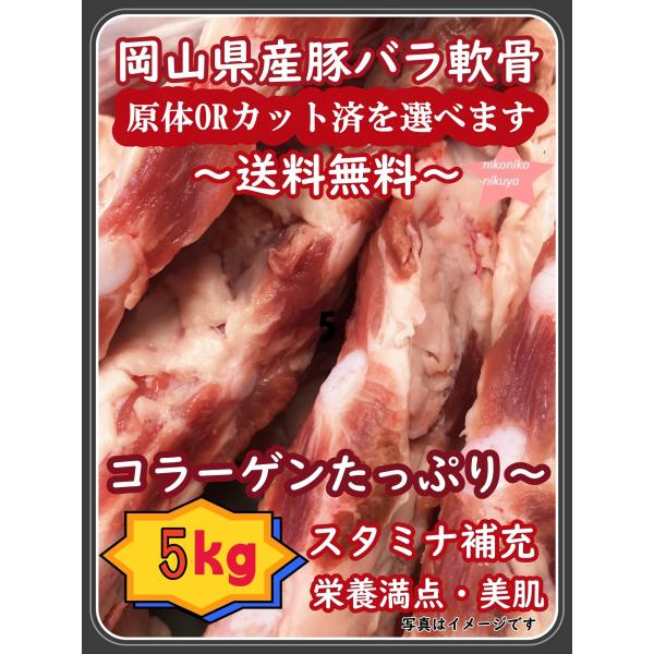 父の日 豚バラ軟骨 パイカ 豚なんこつ 軟骨ソーキ 肉 豚肉 岡山県産豚バラ軟骨5kg 国産 業務用...