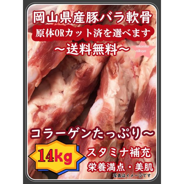 豚バラ軟骨 パイカ なんこつ 肉 豚なんこつ スペアリブ 業務用 岡山県産豚バラ軟骨14kg 焼肉 ...