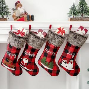 クリスマス 装飾 ソックス お菓子 入れ 子供 子ども ギフト 靴下 飾り プレゼント用 暖炉 可愛い サンタブーツ 置物可愛 掛け物 装飾 4枚
