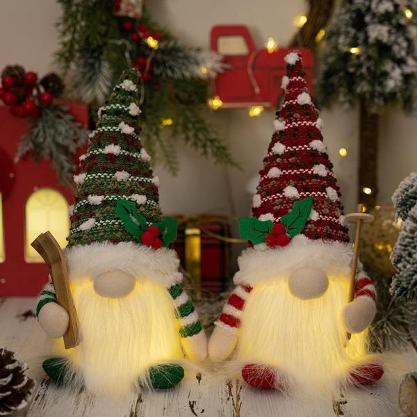 2点セット クリスマス飾り 発光 人形 サンタクロース 装飾 子供プレゼント クリスマスツリー飾り ...
