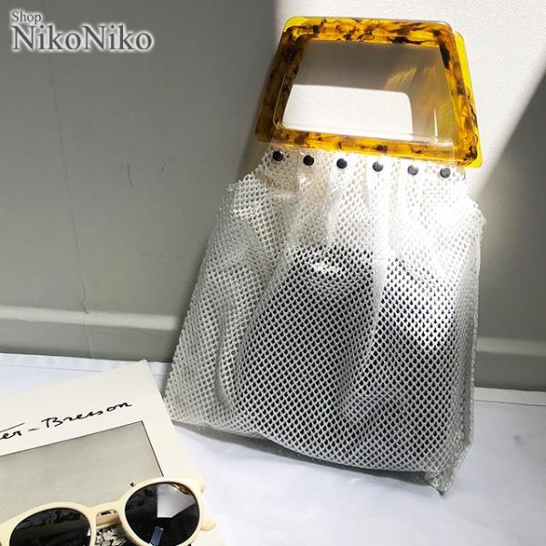 全品送料無料一部地域除く セール 鼈甲ハンドルpvcバッグ 即納 バッグ レディース クリアバッグ ...