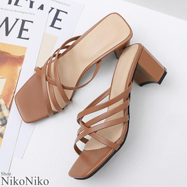 全品送料無料一部地域除く セール スクエアトゥヒールサンダル  即納  シンプル スクエア トゥ ヒ...
