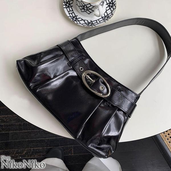 全品送料無料一部除く バックルデザイン PUレザー ワンハンドルバッグ レディース 韓国 プチプラ ...