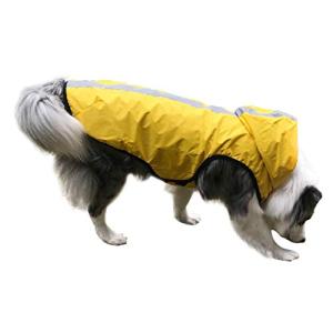 oncpcare 犬服 犬 レインコート 犬用カッパ 防水 ペット服 雨具 通気 帽子付 マジックテープ 着せやすい リード