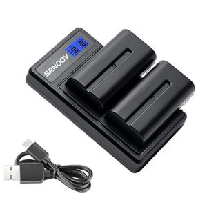 SANOOV NP-F550バッテリー 2*2600mAh 大容量LCD付き充電器+Type C