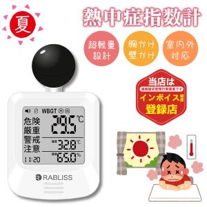 特価【熱中症ゼロへ！】熱中症指数計 2026 黒球式熱中症指数計 熱中症対策 JIS準拠 WBGT 測定器 高精度 熱中症計 温湿度計 時計表示付 アラーム機能 暑さ指数計
