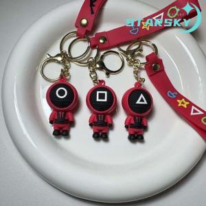 イカゲーム キーリング セット 韓国限定 新品未使用 SALE イカゲーム マスコット キーホルダー 3種セット ピンク