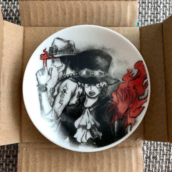 ☆ 一番くじ ワンピース FULL FORCE G賞 名場面小皿 水墨画風アート サボ エース ポー...