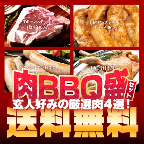 肉 福袋 玄人好みの厳選肉４選！肉盛りBBQセット計2.5kg Tボーンステーキ約400g/国産牛小...