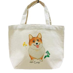 コーギー 縦長トートバッグ（ソラふりむき）ウェルシュ・コーギー