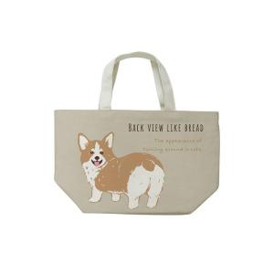 コーギー　トートバッグ　キャンバス　レザー コーギー 縦長トートバッグ（ソラふりむき）ウェルシュ・コーギー