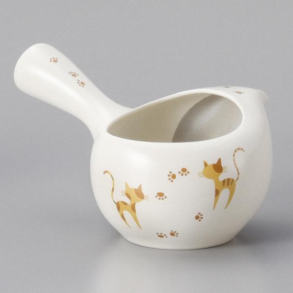 常滑焼晶光猫ちゃーみる（肉球）（白）急須 日本製 足跡 猫柄