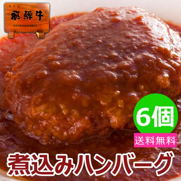 御歳暮 2025 ハンバーグ  肉 ギフト 牛肉   煮込みハンバーグ 6個  内祝 飛騨牛 黒毛和...