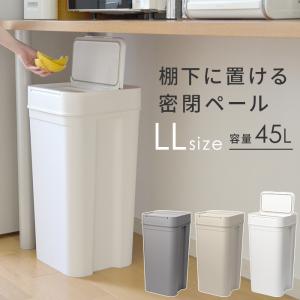 ゴミ箱 密閉ダストボックス パッキン付き 45L 生ゴミ おむつペール おしゃれ 分別 Seals シールズ 白 グレー キッチンペール ペット シンプル 日本製｜nikurasu