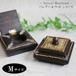 N-Chai 灰皿 おしゃれ 蓋付き 卓上 木製 (Aタイプ Mサイズ)