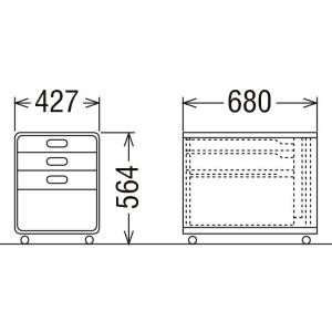 カリモク サイドチェスト SS1018MK S...の詳細画像3