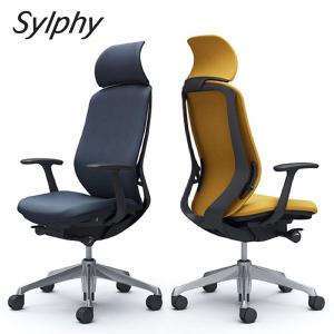 Sylphy シルフィー エクストラハイバック ブラックボディ 背クッション（インターロック）タイプ デザインアーム アルミ脚 C64CBR オカムラ okamura｜nimus