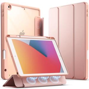 JEDirect 着脱式ケース iPad 9/8/7用 10.2インチ、2021/2020/2019モデル、第9/8/7世代 Pencilホルダー付き 取り外し可能な磁気カバー 三つ折りスタン｜nina-style