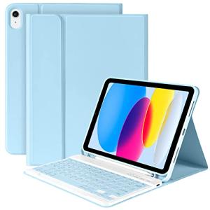 iPad 第10世代 キーボードケース 2022 10.9インチ iPad 第10世代 キーボード付きケース ペンホルダー付き 脱着式キーボード付き 多角度調整 キーボー｜nina-style