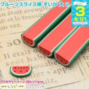 フルーツスライス棒 すいか 大 3本セット 2 スライス棒 フルーツ すいか ピアス かわいい カット ハンドメイド 大 デコパーツ デコレーション ネックレス クラフ