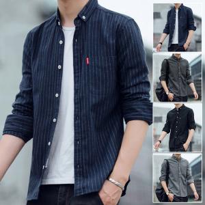 カジュアルシャツ メンズ ストライプ柄 ボタンダウンシャツ トップス 長袖 シャツ 細身 ファッション 10代 代 30代 春物 Lyx Zozomi 通販 Yahoo ショッピング