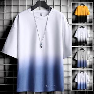 「2点5%オフ」 Tシャツ メンズ 半袖 グラデーションTシャツ クルーネック トップス 夏 サマー おしゃれ メンズファッション