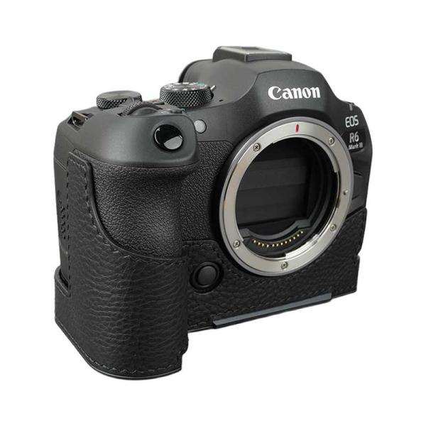 Canon EOS R6 Mark III 専用 イタリアンレザー カメラケース All Black...