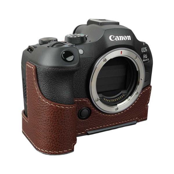 Canon EOS R6 Mark III 専用 イタリアンレザー カメラケース Brown Lim...