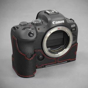 カメラケース Lims リムズ Canon EOS R6 専用 イタリアンレザー ケース Black Red stitch メタルプレート 本革 おしゃれ CN-EOSR6BK LIM'S 日本正規販売店｜nineselect