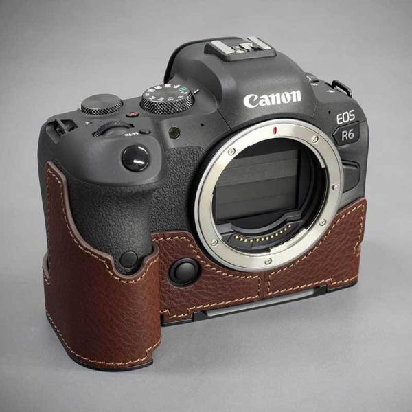 カメラケース Lims リムズ Canon EOS R6 専用 イタリアンレザー ケース Brown...