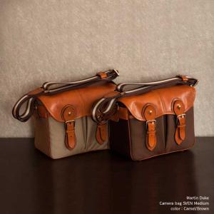 Martin Duke Camera bag SVEN Madium 2colors Camel/Brown DT01 おしゃれ ショルダー カメラバッグ  ナイロン イタリアンレザー 男女兼用｜nineselect