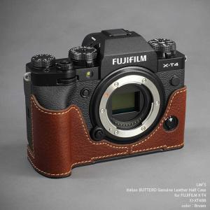 カメラケース Lims リムズ FUJIFILM X-T4 専用 イタリアンレザー ケース Brown ブラウン おしゃれ 本革 牛革 メタルプレート FJ-XT4BR LIM'S 日本正規販売店｜nineselect