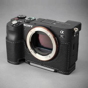 LIM'S SONY α7C 専用 イタリアンレザー カメラケース Black メタルプレート 本革 おしゃれ SY-A7CDBK リムズ 日本正規販売店