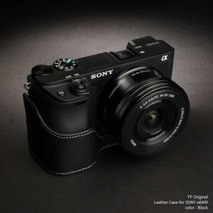 TP Original Leather Camera Body Case for SONY α6400 α6100 Black ソニー 本革 レザー カメラケース EZ Series TB06A64-BK｜nineselect