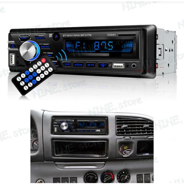 520AI Bluetooth オーディオステレオ MP3プレーヤー 12V/24V 1DIN FM...