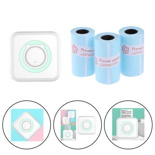 粘着性感熱紙フォト プリンター ワイヤレス ミニ Bluetooth ポケット プリンター+Andr...