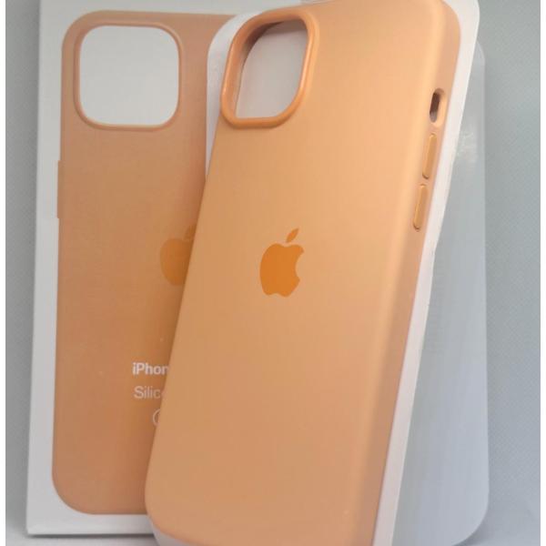 新品 iPhone15plus 　シリコンケース　オレンジソルベ