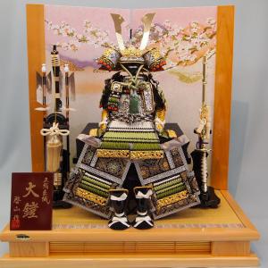 五月人形 鎧平飾り 鎧飾り 平安光雲作 京製 大鎧 金箔押小札 正絹 山吹